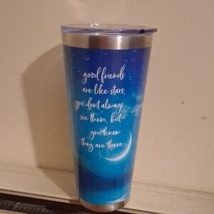 Blue Insulated Tumbler with Inspirational Quote